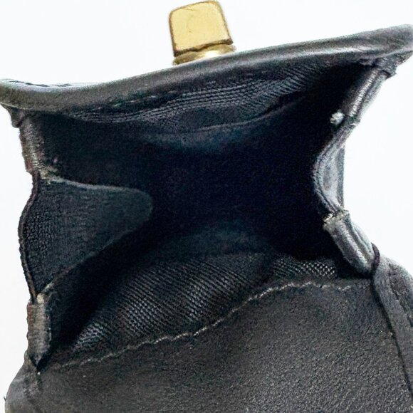 Vintage Coach Cell Phone Holder Black Leather Retro Old Style Turn Lock - Picture 8 of 9